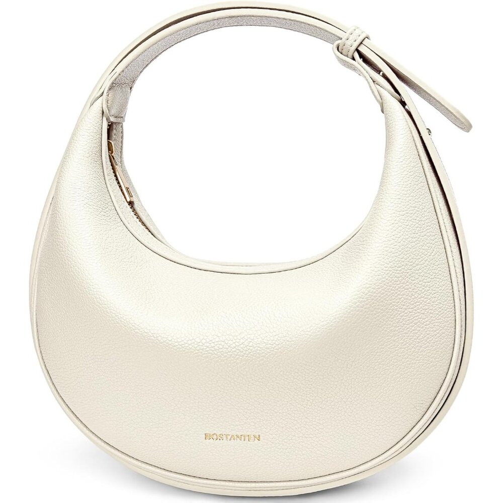 Spacious Vegan Leather Crescent Bag - Adjustable Shoulder & Crossbody Style